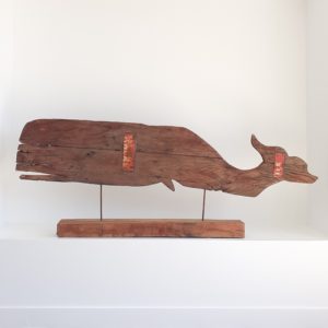 Cachalot en bois et métal de récupération - L165 cm