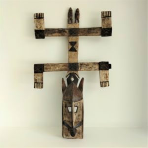 Masque Dogon Kanaga en bois – Mali – H 121cm